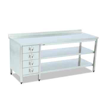 ÇALIŞMA TEZGAHI (Taban ve Ara Raflı - Blok Çekmeceli)